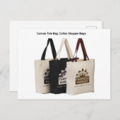 Shopping Bag, Canvas Canvas tas, Grocery Bag Briefkaart (Voorkant / Achterkant)