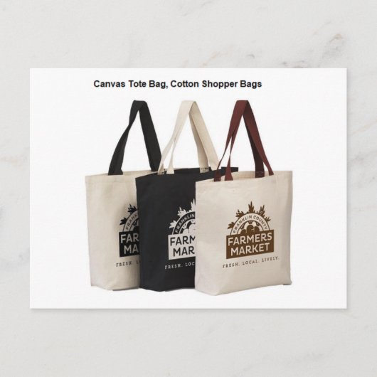 Shopping Bag, Canvas Canvas tas, Grocery Bag Briefkaart (Voorkant)