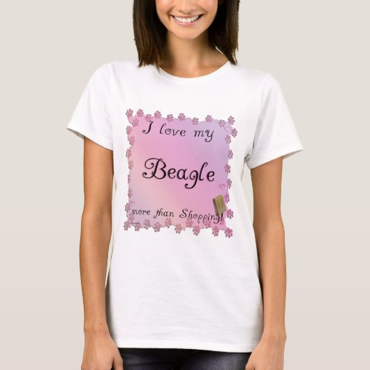 Shopping Beagle T-shirt (Voorkant)