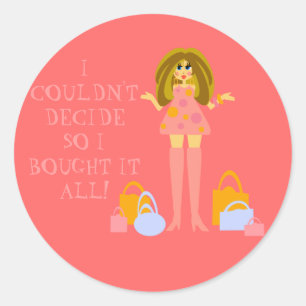 Shopping Girl Sticker