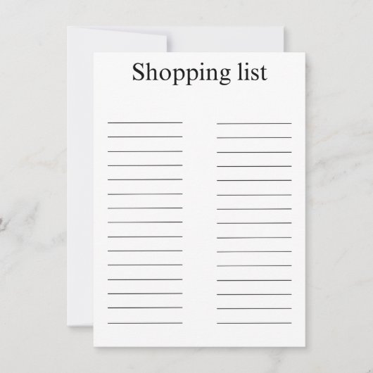 Shopping list notitiekaartje (Voorkant)