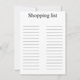 Shopping list notitiekaartje