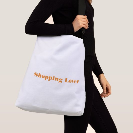 Shopping Lover Gedrukte Tekst Shopping-Handtas Crossbody Tas (Dichtbij)