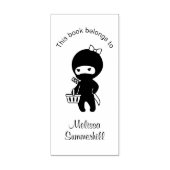 Shopping Ninja Girl Bookplate Rubberstempel (Afrduk)
