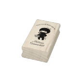 Shopping Ninja Girl Bookplate Rubberstempel (Stempel)