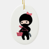 Shopping Ninja Girl Keramisch Ornament (Achterkant)