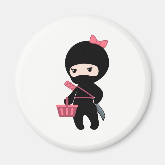 Shopping Ninja Girl Magneet (Voorkant)