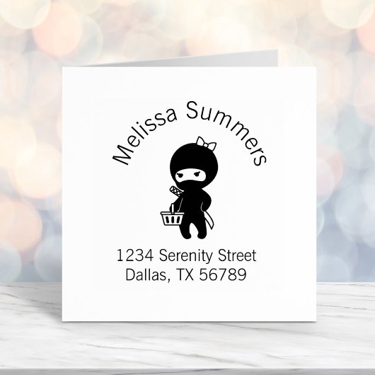 Shopping Ninja Girl Pink Adres Zelfinktende Stempel