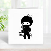 Shopping Ninja Girl Rubberstempel