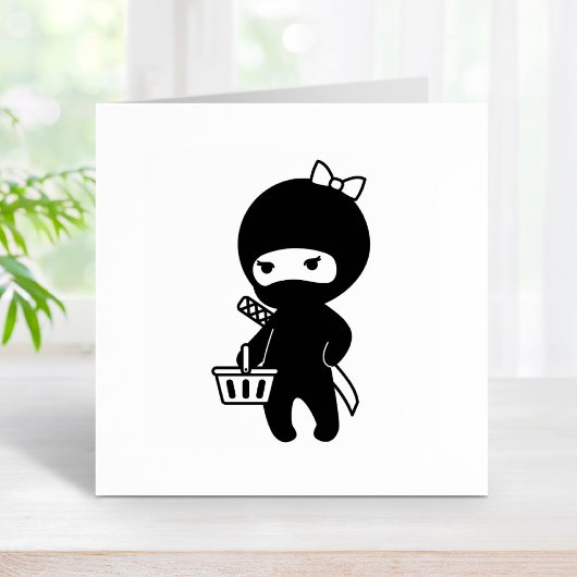 Shopping Ninja Girl Rubberstempel