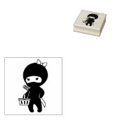Shopping Ninja Girl Rubberstempel (Gestempeld)