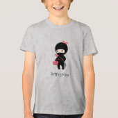 Shopping Ninja Girl Tri-Blend Shirt (Voorkant)
