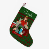 Shopping Queen Brunette Christmas Stocking Kleine Kerstsok (Voorkant (Hangend))
