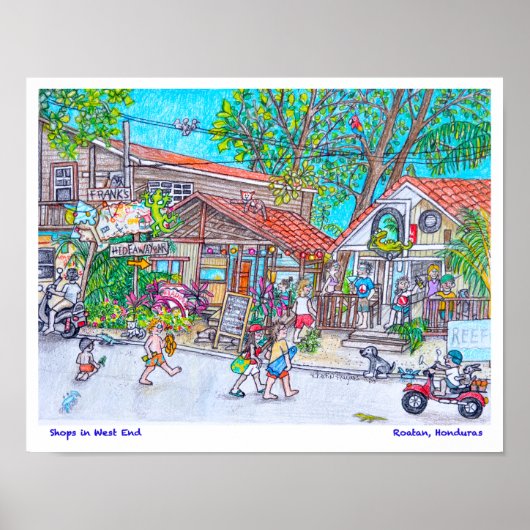 Shops in West End Poster (Voorkant)