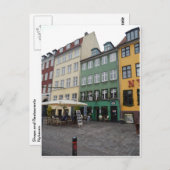 Shops & Restaurants, Nyhaven, Kopenhagen Denemarke Briefkaart (Voorkant / Achterkant)