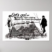 Shore Fast Line Trolleys 1910 Poster (Voorkant)