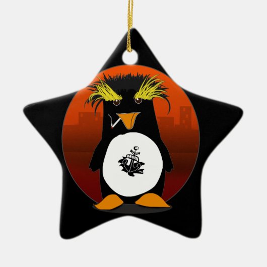 Shore Leave Pinguïn Aanpasbaar Keramisch Ornament (Voorkant)