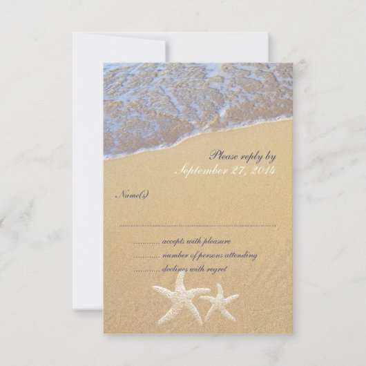 Shore Love Beach Thered Wedding RSVP-kaarten RSVP Kaartje (Voorkant)