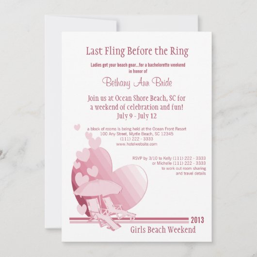 Shore Love beroemd gemaakt door Bachelorette Weeke Kaart (Voorkant)