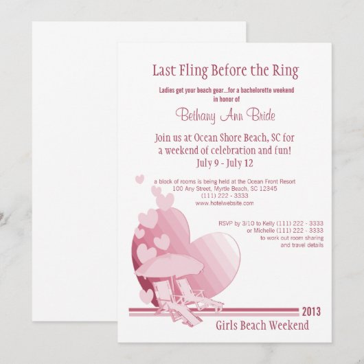 Shore Love beroemd gemaakt door Bachelorette Weeke Kaart (Voorkant / Achterkant)