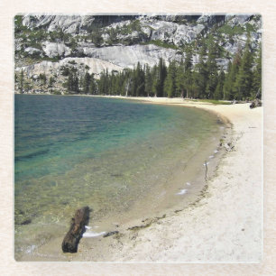 Shore of Tenaya Lake, Yosemite, Californië Glazen Onderzetter