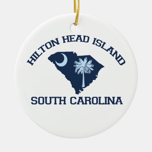 SHORE OVAL AHilton Head Island. Keramisch Ornament (Voorkant)