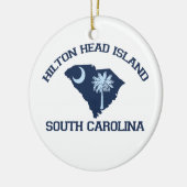 SHORE OVAL AHilton Head Island. Keramisch Ornament (Links)