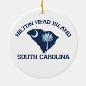 SHORE OVAL AHilton Head Island. Keramisch Ornament (Achterkant)