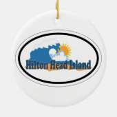 SHORE OVAL AHilton Head Island. Keramisch Ornament (Achterkant)