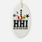 SHORE OVAL AHilton Head Island. Keramisch Ornament (Rechts)