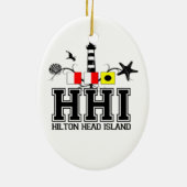 SHORE OVAL AHilton Head Island. Keramisch Ornament (Achterkant)