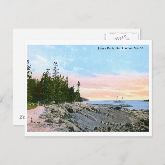 Shore Path, Bar Harbor, ME  Briefkaart (Voorkant / Achterkant)