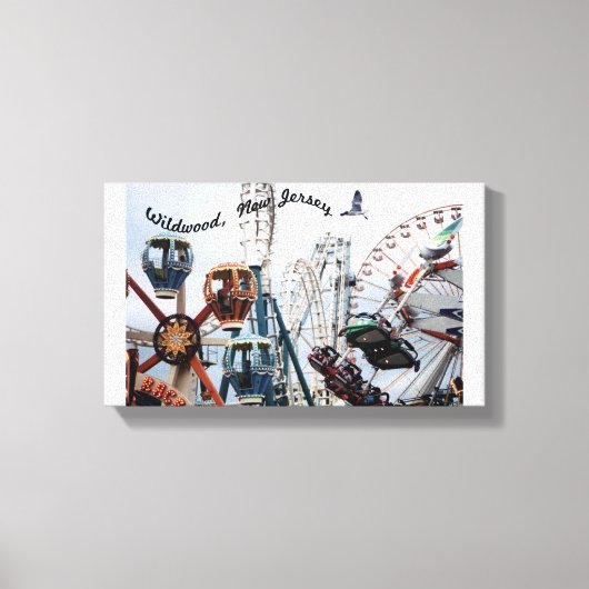 Shore Pier/Wildwood Text Wrapped Canvas Afdruk (Voorkant)