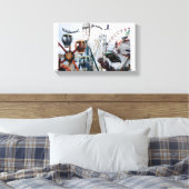 Shore Pier/Wildwood Text Wrapped Canvas Afdruk (Insitu (Slaapkamer))