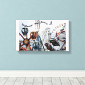 Shore Pier/Wildwood Text Wrapped Canvas Afdruk (Insitu (Houten vloer))