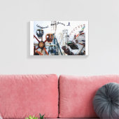 Shore Pier/Wildwood Text Wrapped Canvas Afdruk (Insitu (Woonkamer))