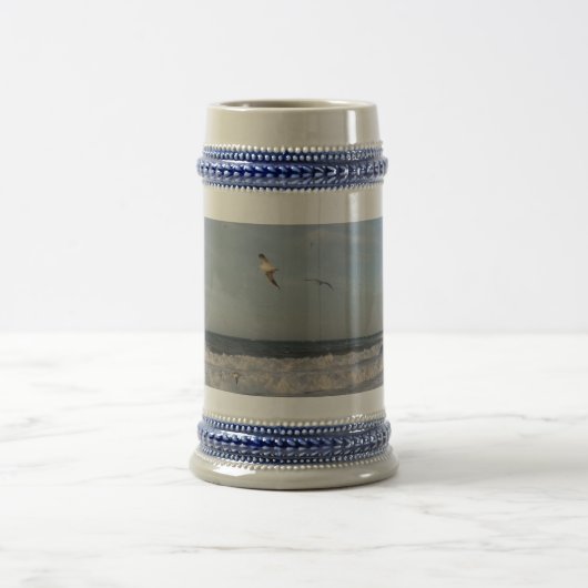 Shore & Sky & Seagulls Grey/Blue 22 oz Stein Bierpul (Center)
