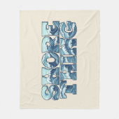 Shore Thing | Retro Blauwe Oceaangolven Surf Grafi Fleece Deken (Voorkant)