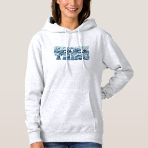 Shore Thing   Retro Blauwe Oceaangolven Surf Grafi Hoodie