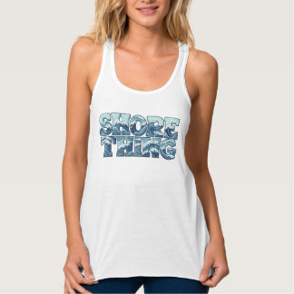 Shore Thing | Retro Blauwe Oceaangolven Surf Grafi Tanktop