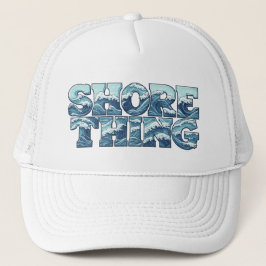 Shore Thing | Retro Blauwe Oceaangolven Surf Grafi Trucker Pet