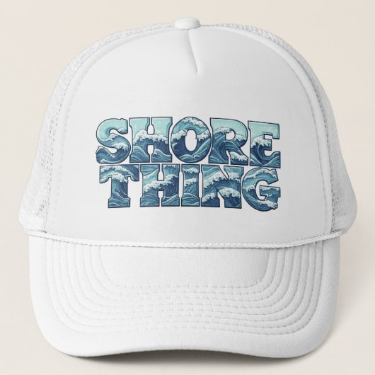 Shore Thing | Retro Blue Ocean Waves Surf Graphic Trucker Pet (Voorkant)