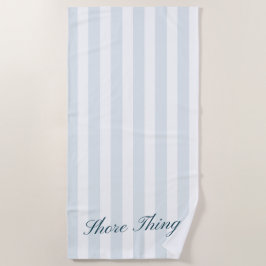 'Shore Thing' Scheepsblauw & Wit Gestreepte Cadeau Strandlaken