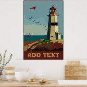 Shore, vuurtoren, voeg tekst toe poster (Keuken)