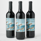 Shorebirds background with copy space vertical wijn etiket (Flessen)