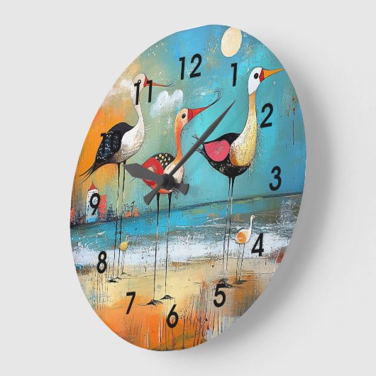 Shorebirds, grillige illustratie, grote klok (Hoek)