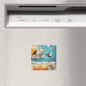 Shorebirds, grillige illustratie, magneet (Insitu (Vaatwasser))