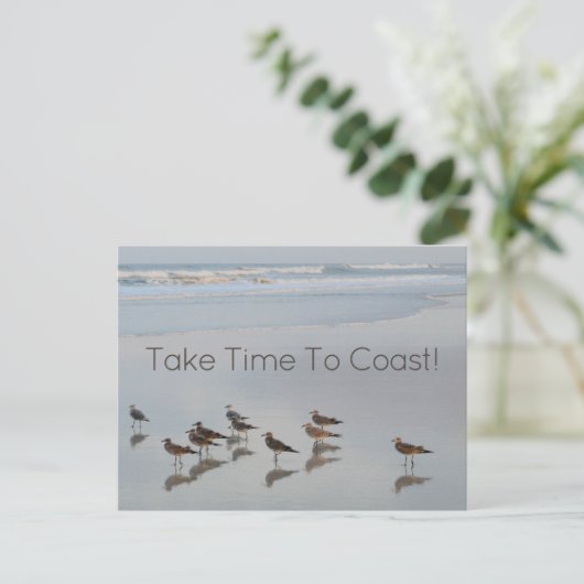 Shorebirds met commentaar van de kust briefkaart (Staand voorkant)