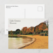 Shorefront van het meer van Genève, Briefkaart van (Voorkant / Achterkant)