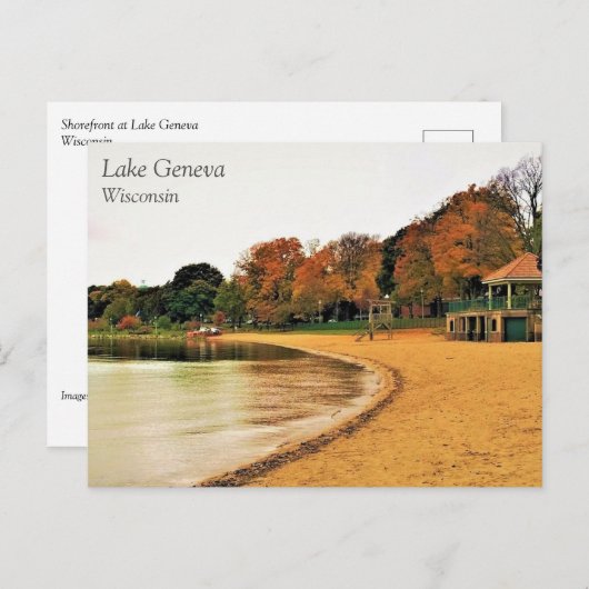 Shorefront van het meer van Genève, Briefkaart van (Voorkant / Achterkant)